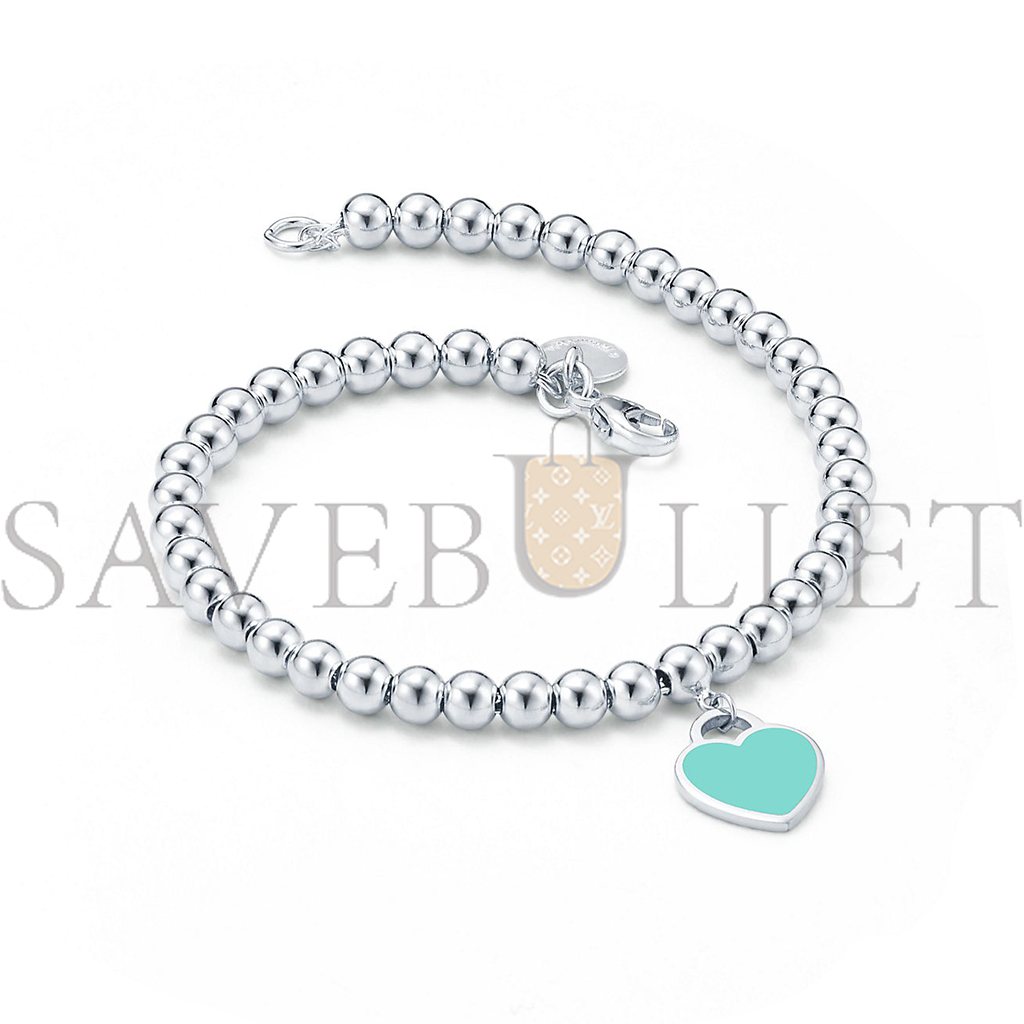 T*f*ny blue heart tag bead bracelet 60136706